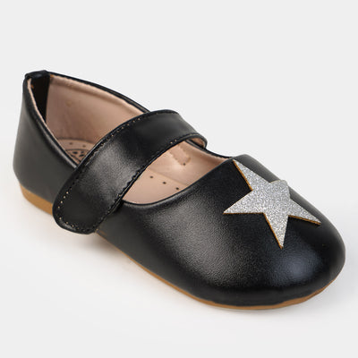 Girls Star Design Pumps - BLACK