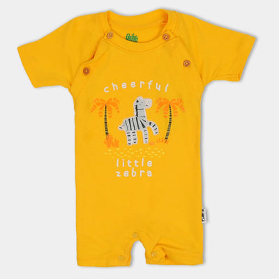 Infant Boys Knitted Romper Little Zebra - Mustard