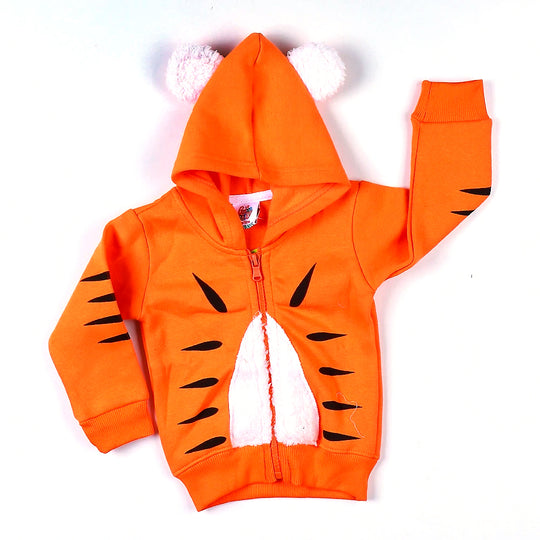 Tiger Hooded Jacket For Boys - Orange