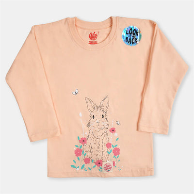Girls T-Shirt F/S Character - Pale Peach
