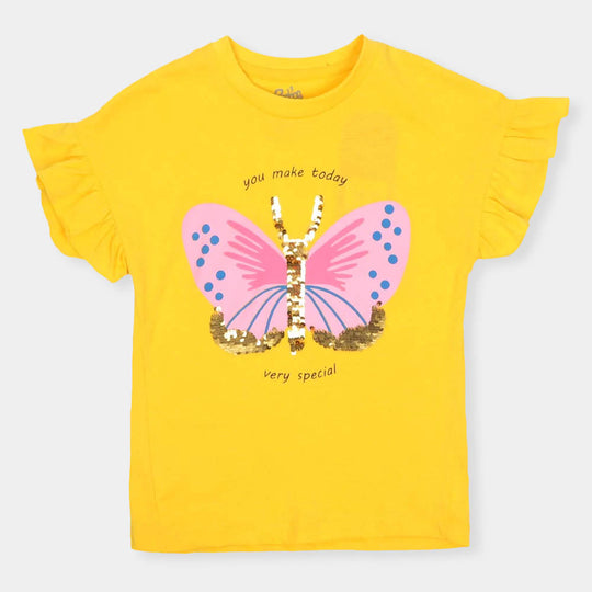 Girls T-Shirt Make Today Special Girls - Yellow