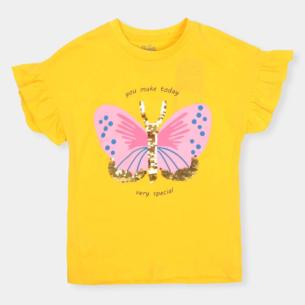 Girls T-Shirt Make Today Special Girls - Yellow