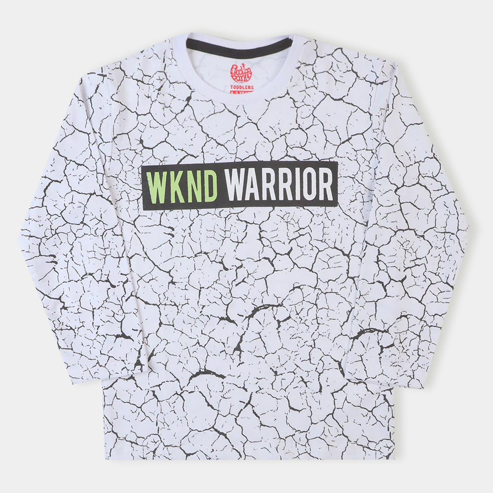 Boys Knitted Night Wear Warrior - White