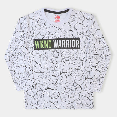 Boys Knitted Night Wear Warrior - White
