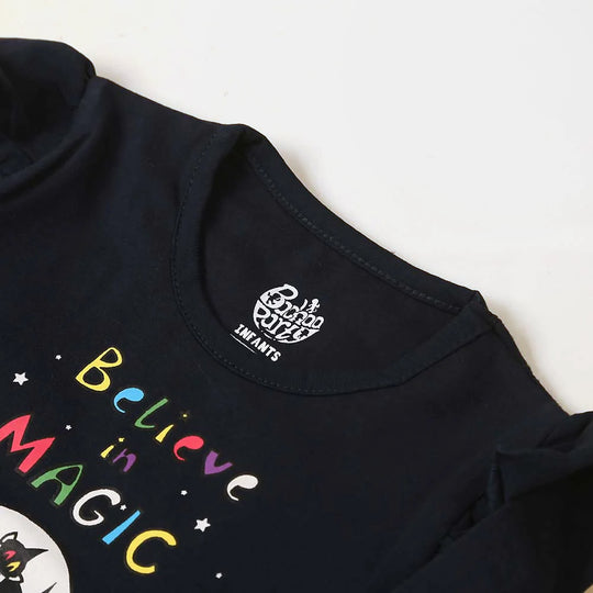 Winter Magic T-Shirt For Girls - Navy (BTS-225)