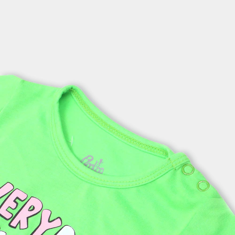 Infant Girls Knitted Suit Funday -Neon Green