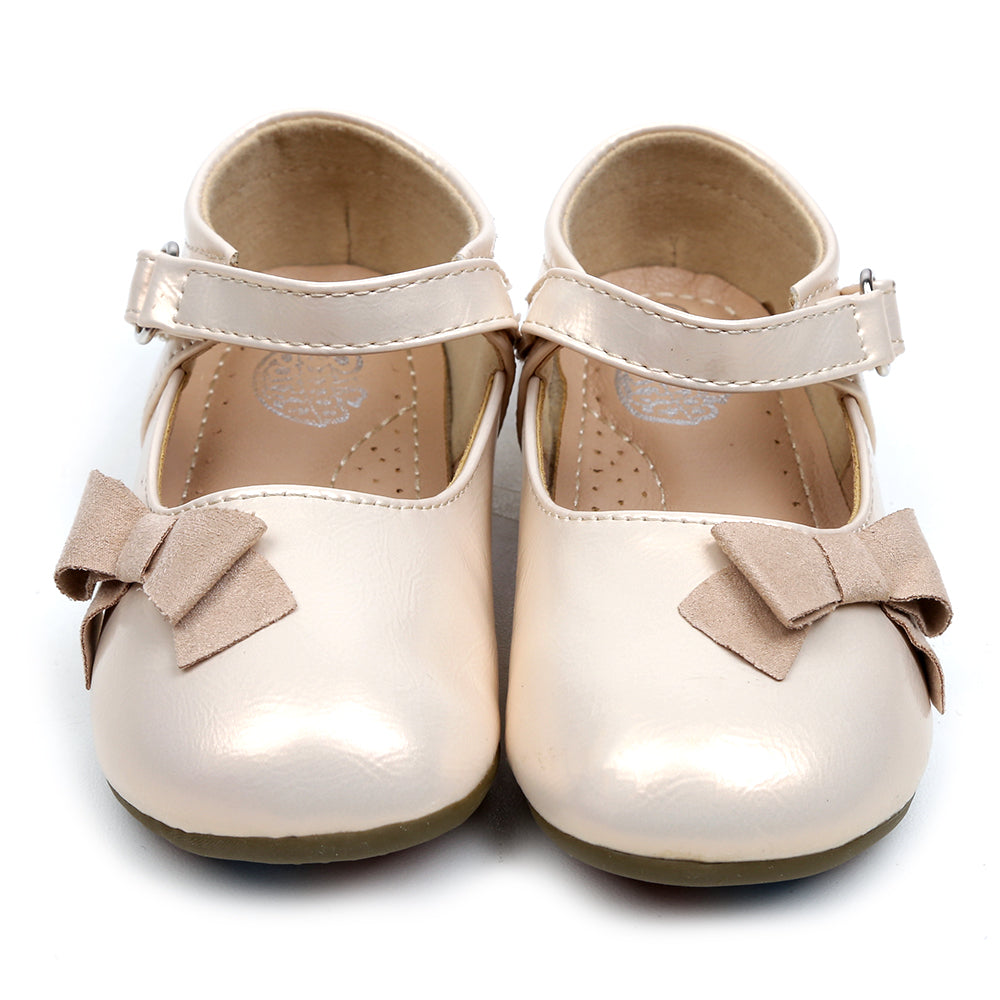 Fancy Bow Pump For Girls - Beige