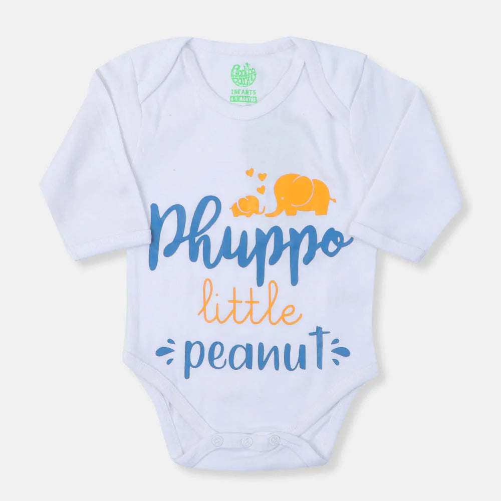 Infant Basic Romper Unisex Phuppo Little Peanut - White