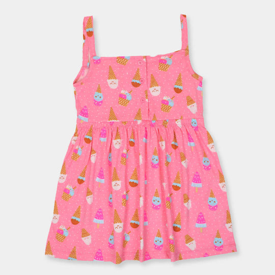 Girls Frock Printed Ice Cream -Printed