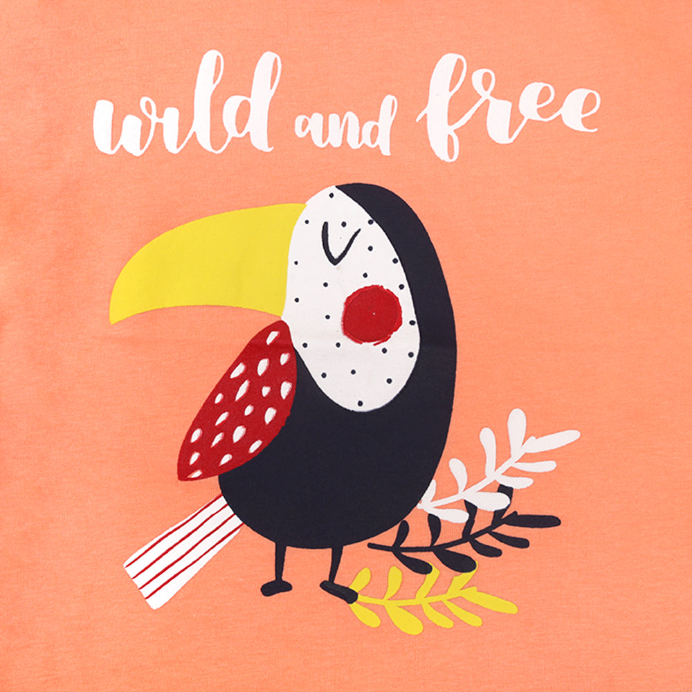 Infant Wild & Free T-Shirt For Girls - Peach