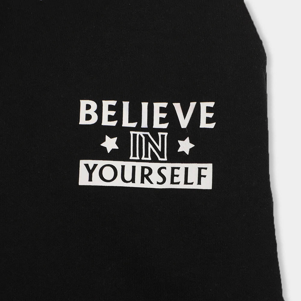 Girls Pajama Believe - BLACK