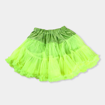Girls Skirt Net Frill - Neon Green
