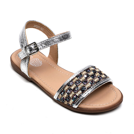 Fancy Shiny Sandal For Girls - Silver