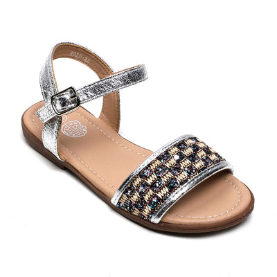 Fancy Shiny Sandal For Girls - Silver