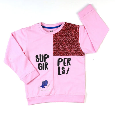 Super Girls Sweatshirt For Girls - Pink
