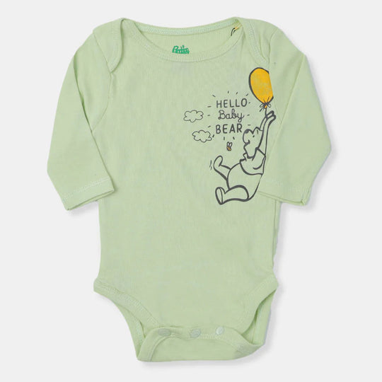 Infant Boys Knitted Romper Baby Bear - LIME CREAM