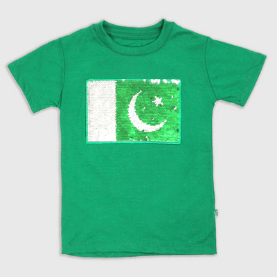 Boys T-Shirt Pakistan Flag -  Green