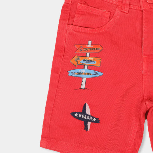 Boys Short Cotton Surfing - Red