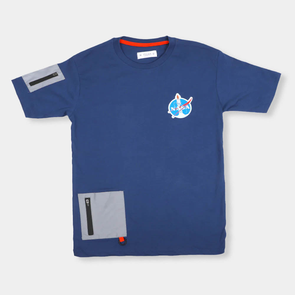 Teens Boys T-Shirt H/S Nasa-Navy Peony