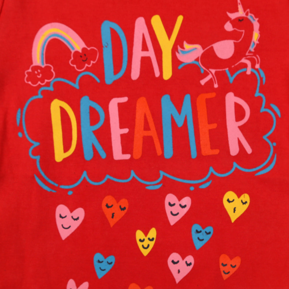 Dreamer Romper For Girls - Red