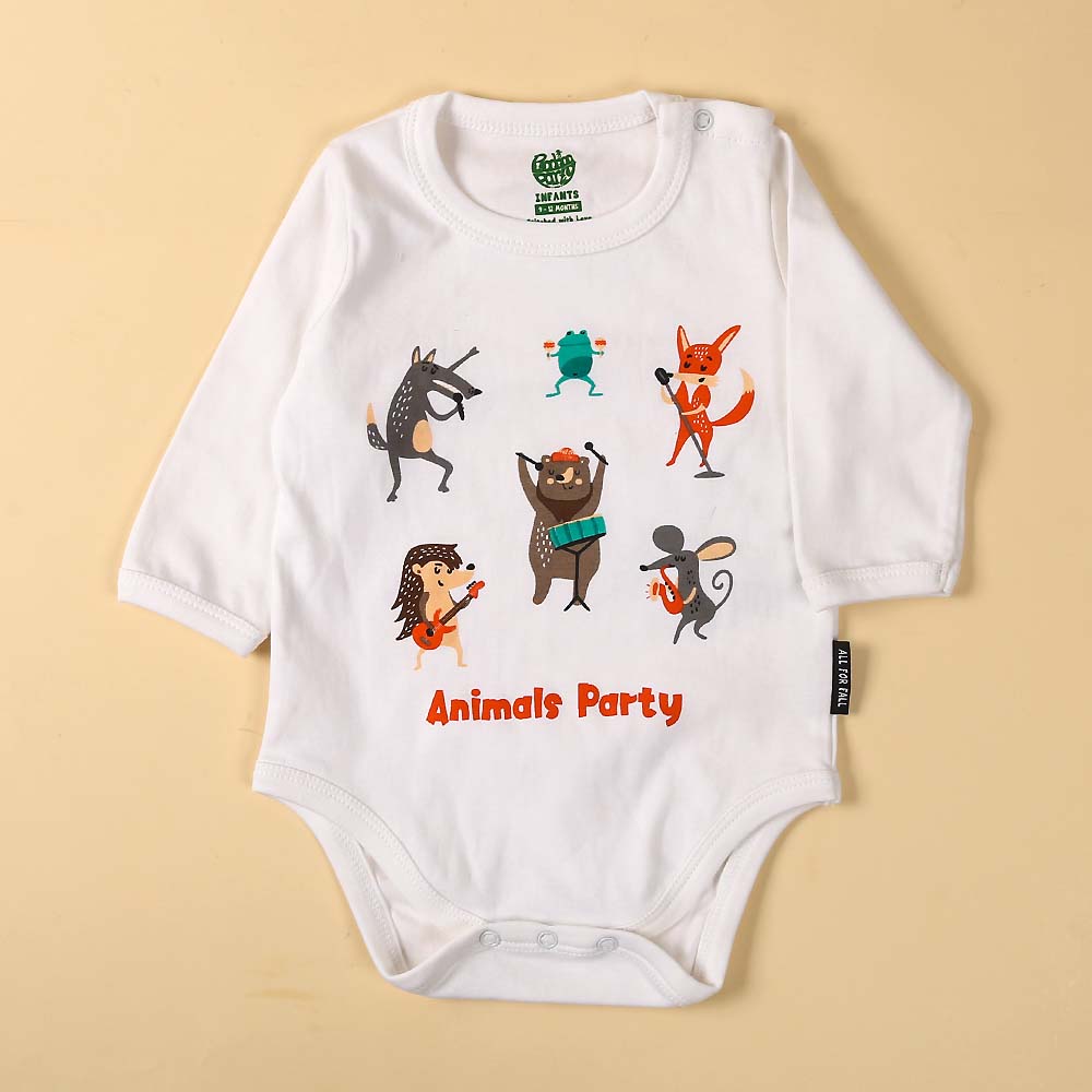 Animals Romper For Unisex - White