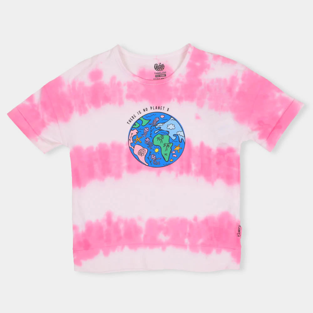 Girls T-Shirt No Planet B - Tie Dye