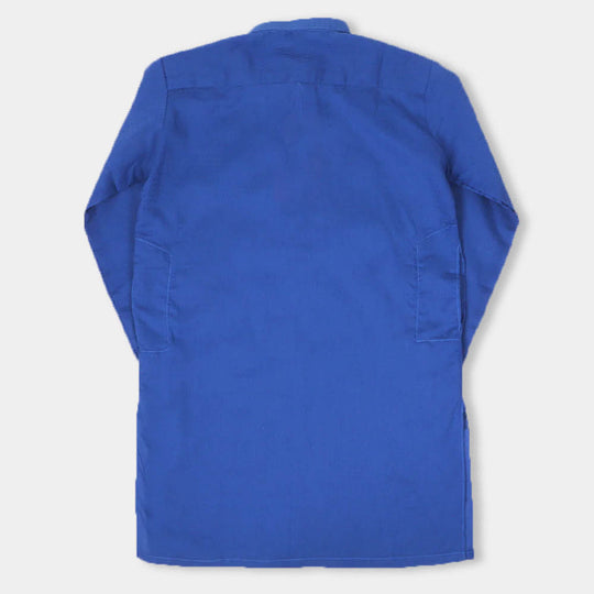 Boys Basic Jacquard Kurta - Royal Blue