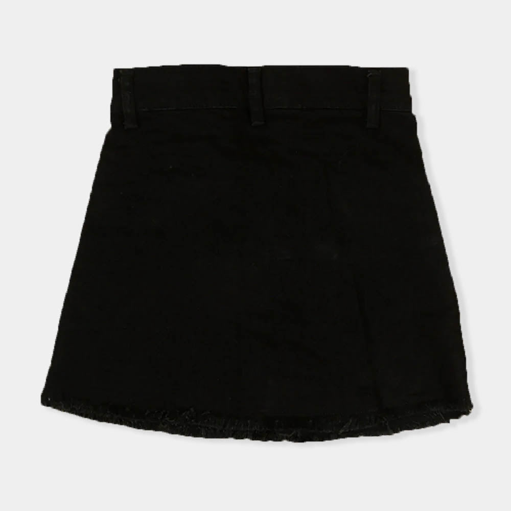 Girls Skirt Denim Sequins Tape   - BLACK