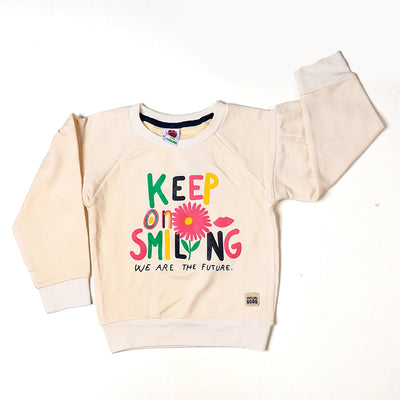 Keep On Smiling SweatShirt For Girls - W-White