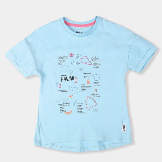 Girls T-Shirt Hawaii - Fair Aqua