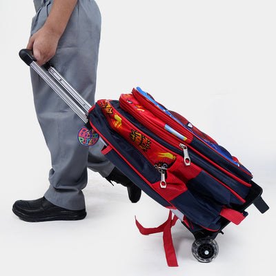 Action Hero School Bag With Trolley 3in1 - Blue/Red