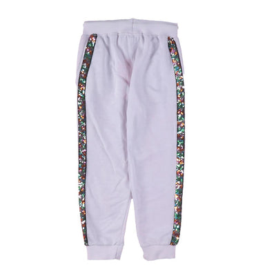 Sequins Tape Terry Pajama For Girls - White