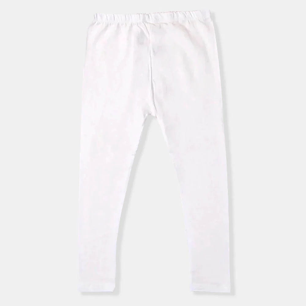 Girls Plain Basic Tights - White