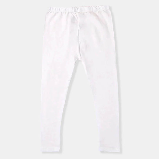 Girls Plain Basic Tights - White