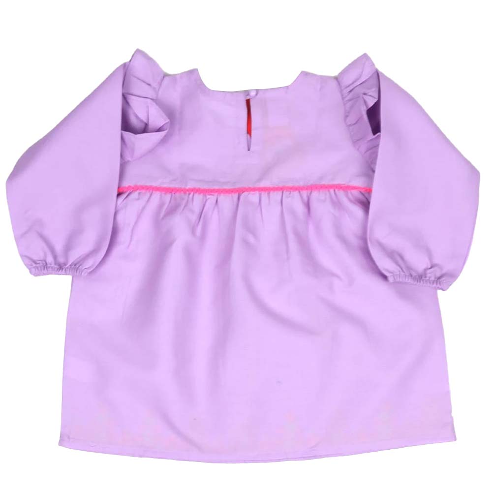 Girls Embroidered Top Floral - Purple