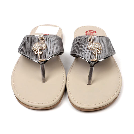 Casual Stylish Slipper For Girls - Grey