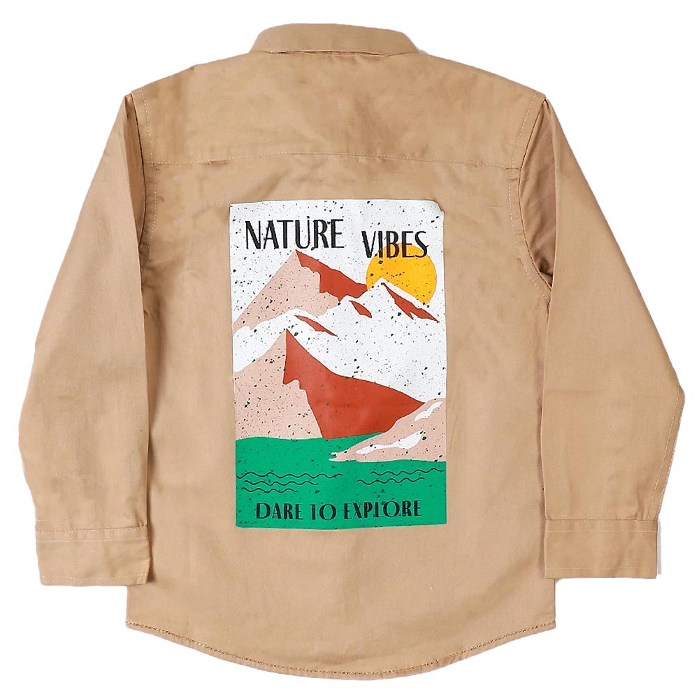 Nature Vibes Casual Shirt For Boys - Beige