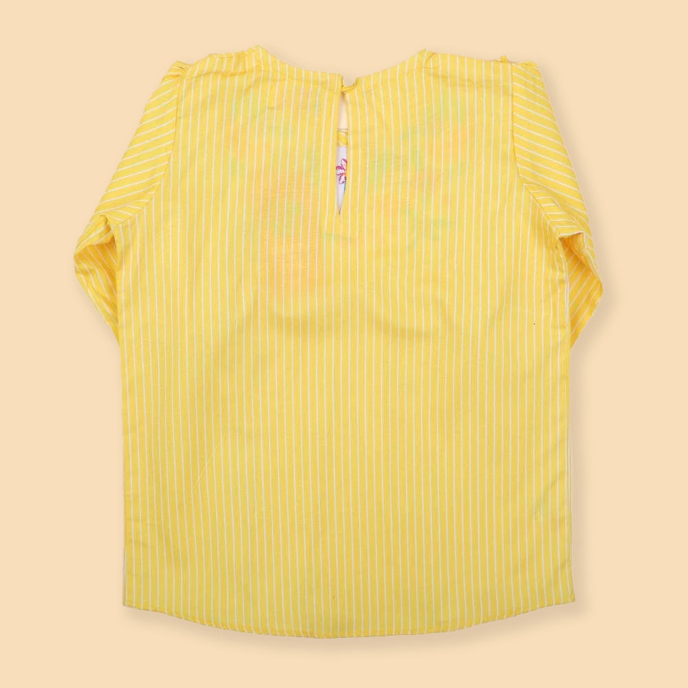 Embroidered Top For Girls - Yellow