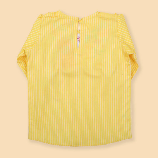 Embroidered Top For Girls - Yellow