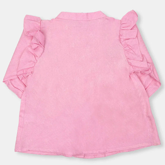 Girls Embroidered Top Strawberry - Pink