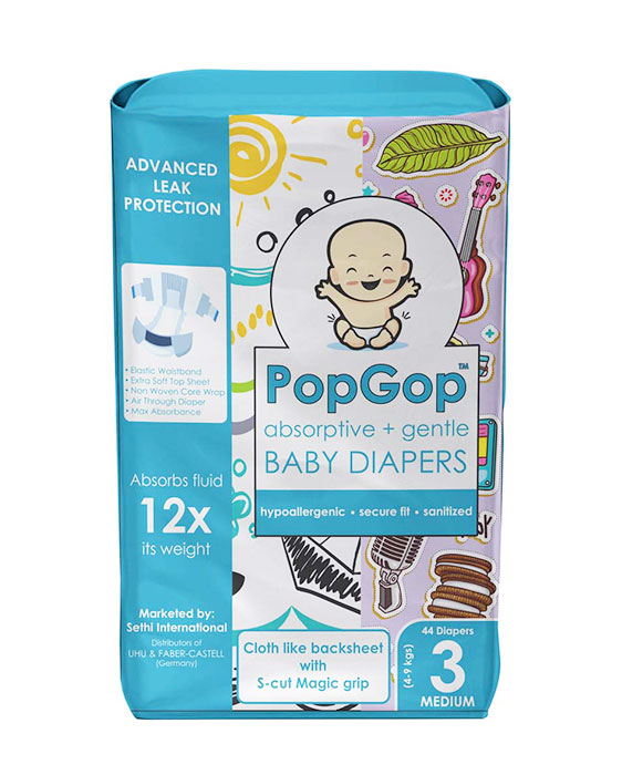 POPGOP BABY DIAPERS 44Pcs MEDIUM