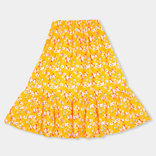 Girls Digital Print long Skirt - Citrus