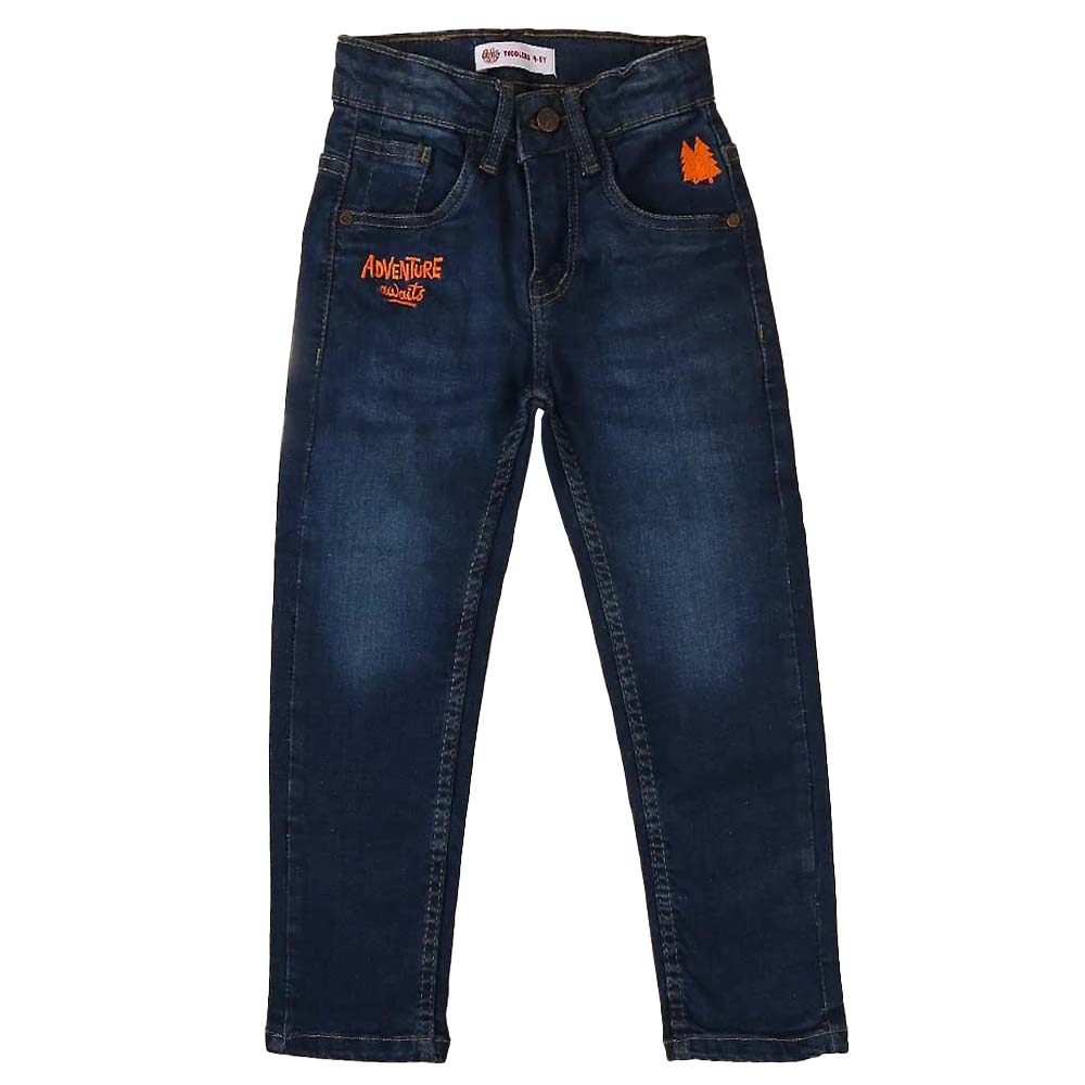 Adventure Denim Pant For Boys - Mid Blue