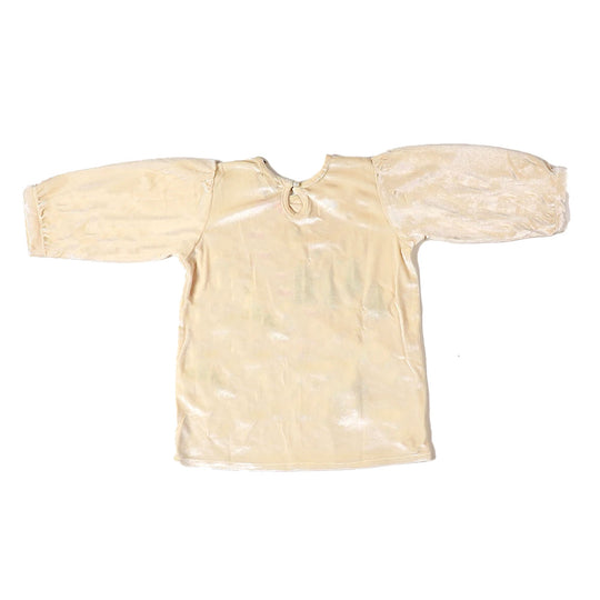 Infant Tree Velvet Top For Girls - Off White