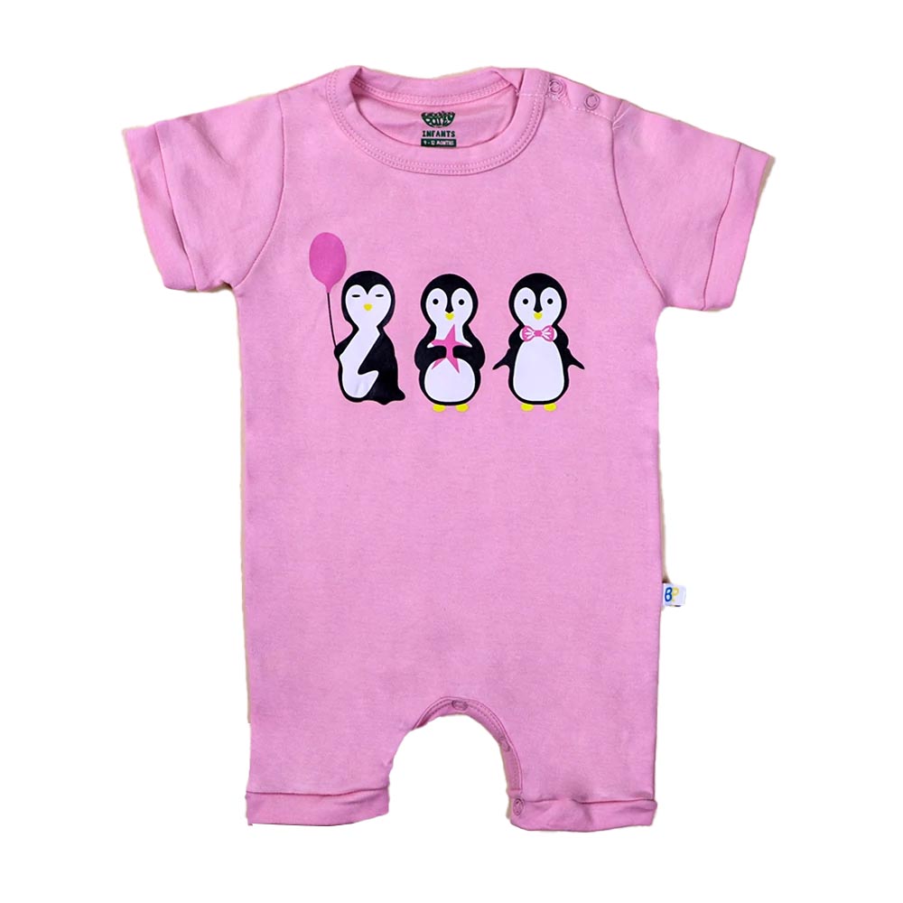 Penguin Fashion Romper For Girls - C.Pink