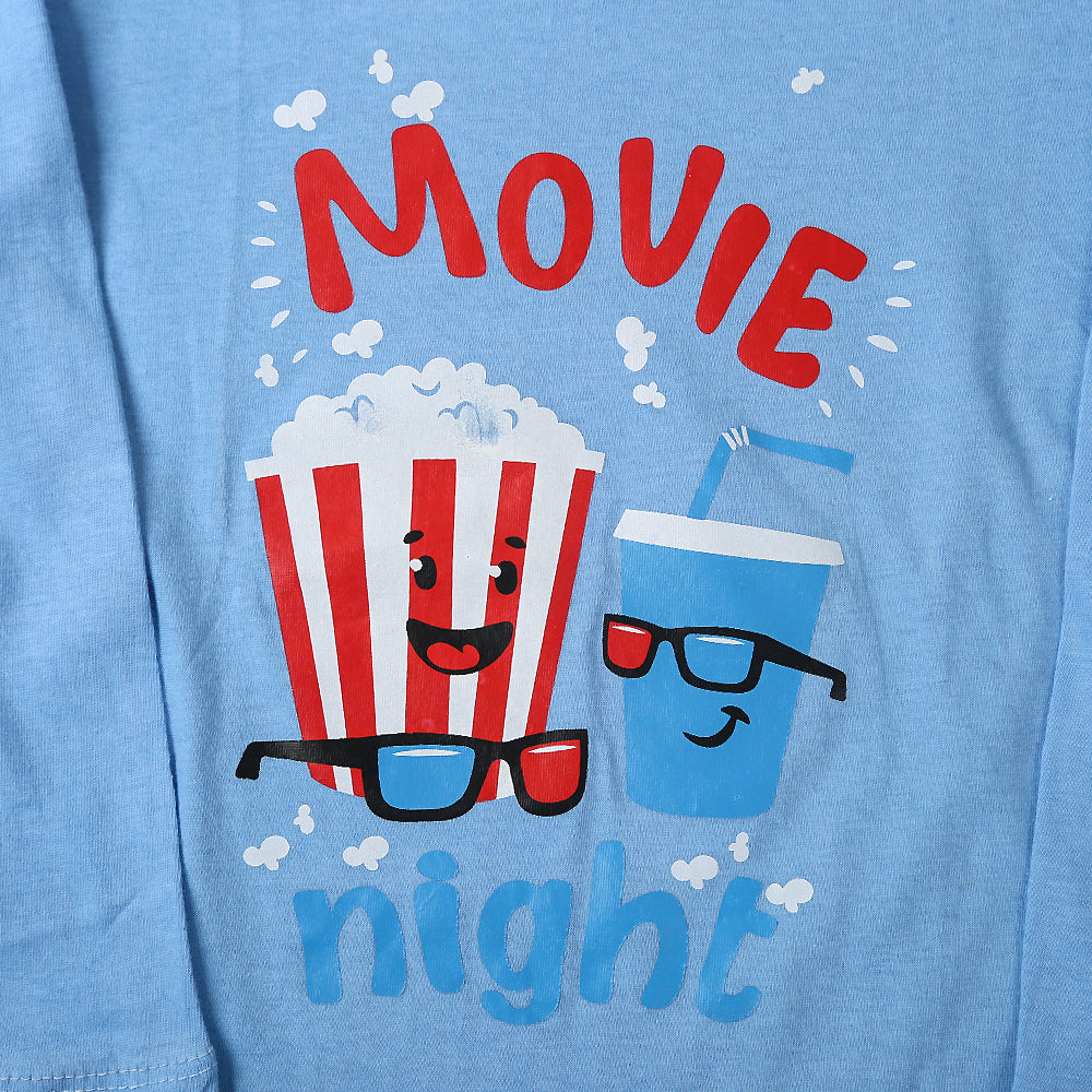 Movie Night Suit For Boys - Blue/Maroon