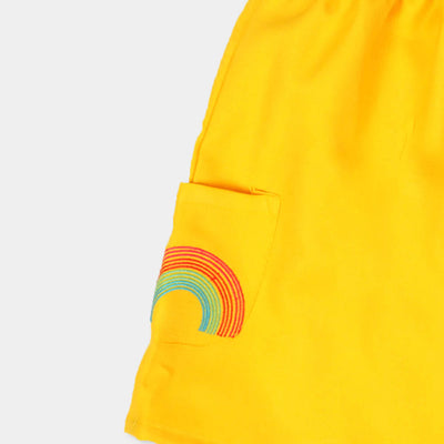 Girls Skirt Cotton Rainbow - Yellow