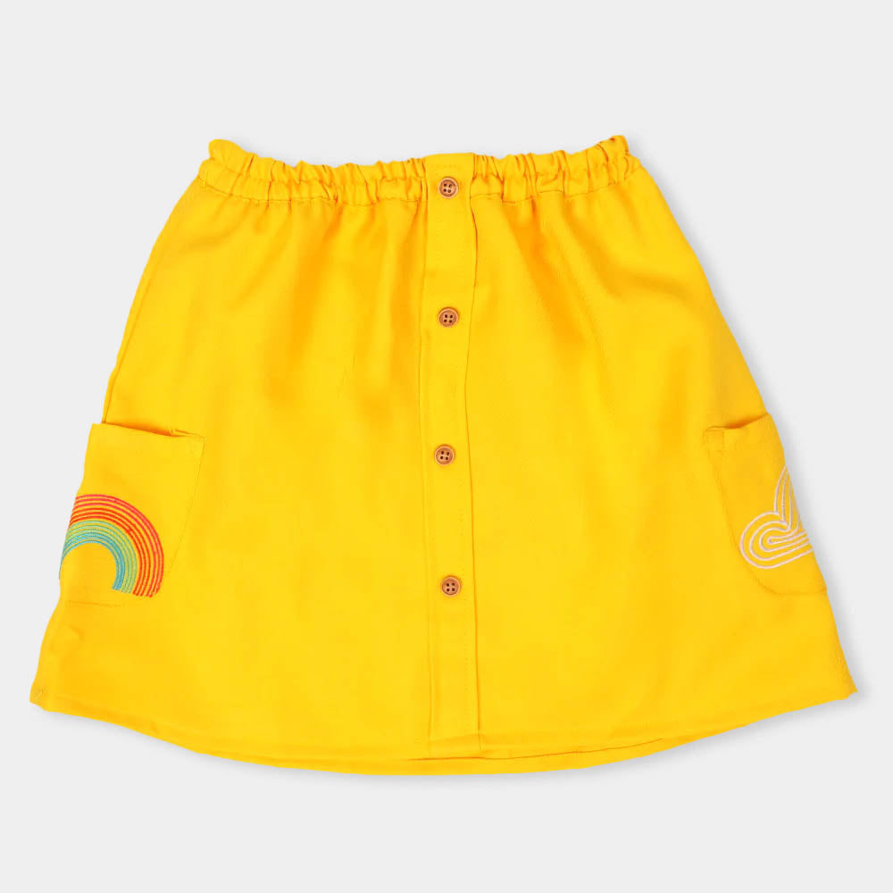 Girls Skirt Cotton Rainbow - Yellow