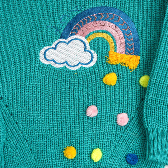 Girls Sweater Rainbow - S.Green