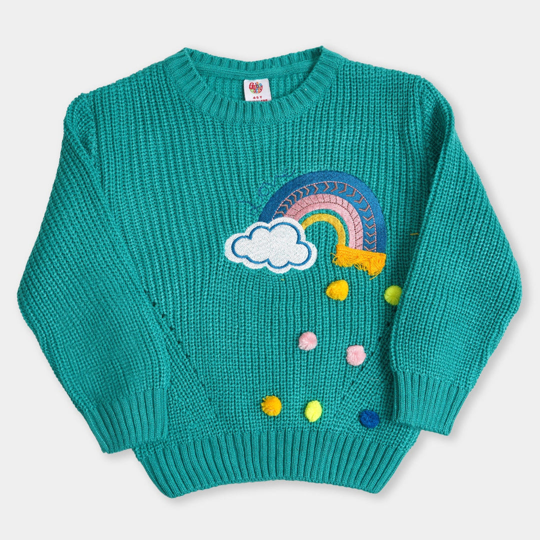 Girls Sweater Rainbow - S.Green